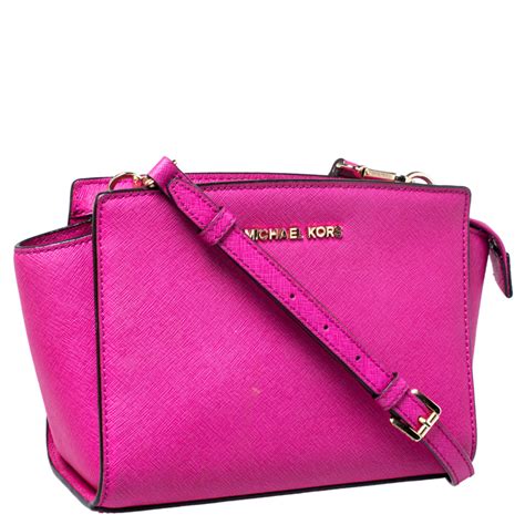 michael kors pink and white crossbody|michael kors hot pink.